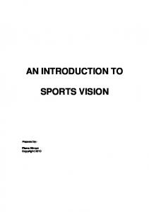 an introduction to sports vision