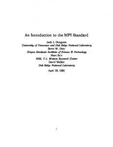 An Introduction to the MPI Standard - CiteSeerX