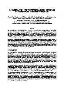 an investigation into the performance of retrievals of ... - Eumetsat