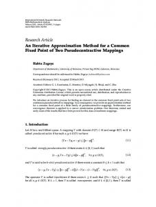 An Iterative Approximation Method for a Common Fixed Point of Two ...