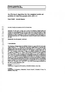 An O (mlog n) algorithm for the weighted stable set problem in claw ...