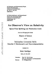 An Observer's View on Relativity - arXiv