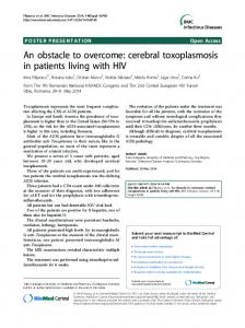 An obstacle to overcome: cerebral toxoplasmosis in ... - Springer Link