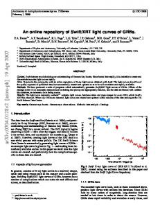 An online repository of Swift/XRT light curves of GRBs.