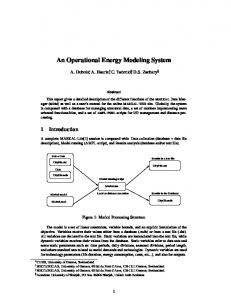 An Operational Energy Modeling System