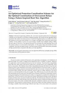 An Optimized Protection Coordination Scheme for the Optimal ... - MDPI