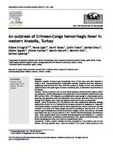 An outbreak of Crimean-Congo hemorrhagic fever in western Anatolia ...