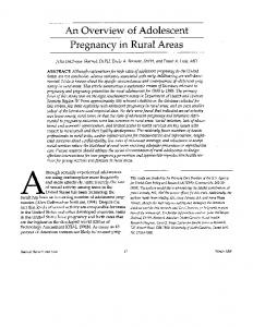 An Overview of Adolescent Pregnancy in Rural ... - Wiley Online Library