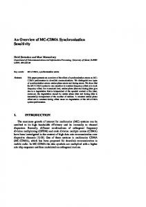 An Overview of MC-CDMA Synchronisation Sensitivity