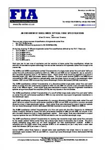 AN OVERVIEW OF SINGLEMODE OPTICAL FIBRE SPECIFICATIONS