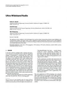 An ultra-wideband tutorial - CiteSeerX