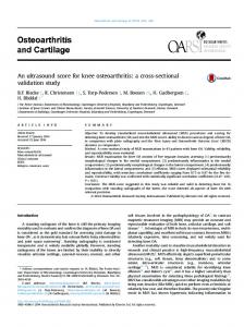 An ultrasound score for knee osteoarthritis - Osteoarthritis and Cartilage