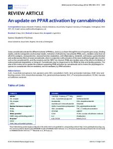 An update on PPAR activation by cannabinoids - Wiley Online Library