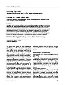 Anaesthesia and saccadic eye movements - Wiley Online Library