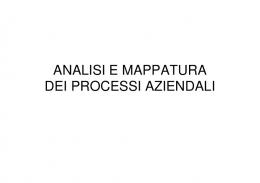 ANALISI E MAPPATURA DEI PROCESSI AZIENDALI