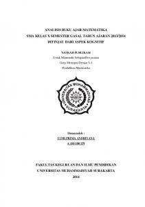 ANALISIS BUKU AJAR MATEMATIKA SMA KELAS X SEMESTER ...