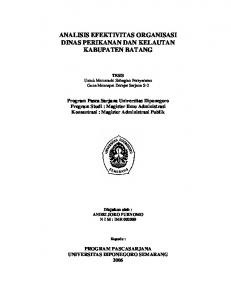 analisis efektivitas organisasi dinas perikanan dan kelautan ...