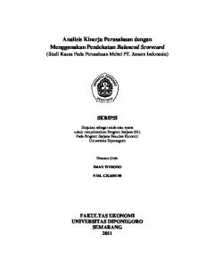 Analisis Kinerja Perusahaan dengan Menggunakan Pendekatan ...