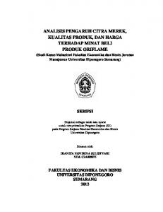 analisis pengaruh citra merek, kualitas produk, dan harga terhadap ...