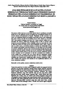 analisis pengaruh kualitas pelayanan kesehatan terhadap ...