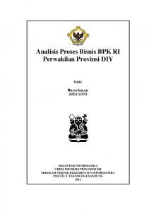 Analisis Proses Bisnis BPK RI Perwakilan Provinsi DIY - Blogs ITB