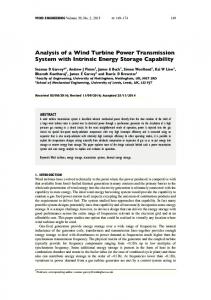 Analysis of a Wind Turbine Power Transmission