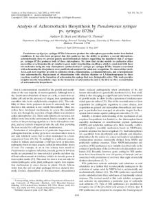 Analysis of Achromobactin Biosynthesis by Pseudomonas syringae pv ...