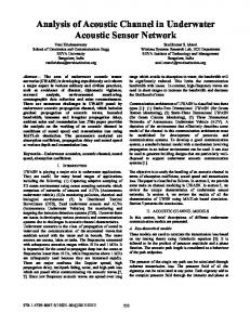 Analysis of Acoustic Channel in Underwater Acoustic ... - IEEE Xplore