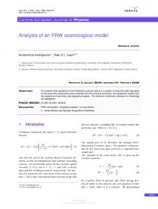 Analysis of an FRW cosmological model