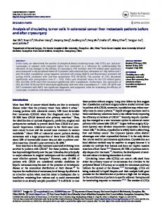 Analysis of circulating tumor cells in colorectal
