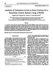 Analysis of Estimation Errors in Rotor Position for a ... - CiteSeerX