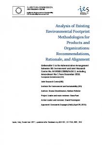 Analysis of Existing Environmental Footprint Methodologies for ...