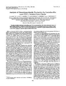 Analysis of Exopolysaccharide Production by Lactobacillus casei ...