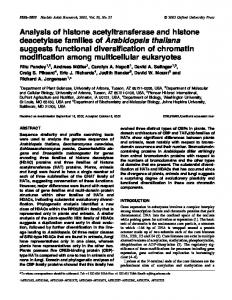 Analysis of histone acetyltransferase and histone deacetylase families ...