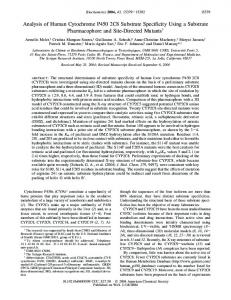 Analysis of Human Cytochrome P450 2C8 Substrate Specificity Using ...