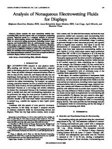 Analysis of Nonaqueous Electrowetting Fluids for ... - Semantic Scholar