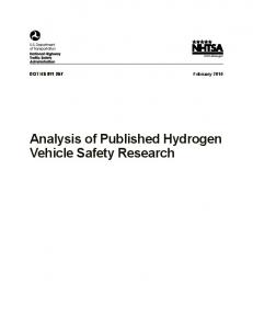 Analysis of Published Hydrogen Vehicle Safety Research - NHTSA