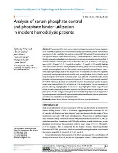 analysis of serum phosphate control and phosphate ... - CiteSeerX