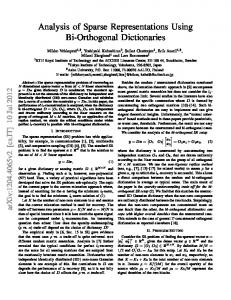 Analysis of Sparse Representations Using Bi-Orthogonal Dictionaries