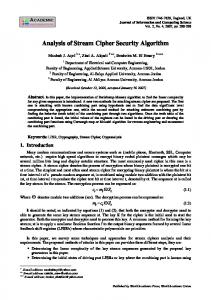 Analysis of Stream Cipher Security Algorithm