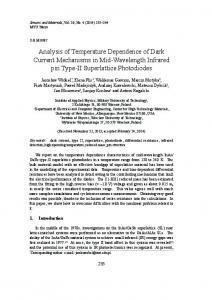 Analysis of Temperature Dependence of Dark Current Mechanisms in