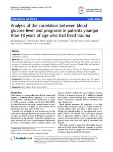 Analysis of the correlation between blood glucose level and prognosis ...