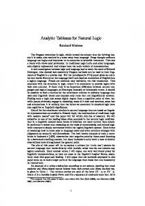 Analytic Tableaus for Natural Logic