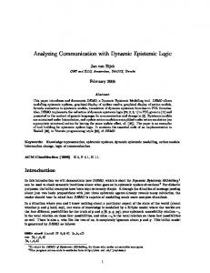 Analyzing Communication with Dynamic Epistemic Logic