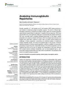 Analyzing Immunoglobulin Repertoires