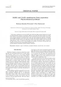 and Cu(II) simultaneous foam separation