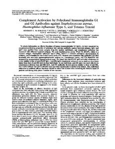 and G2 Antibodies against Staphylococcus aureus ... - Europe PMC