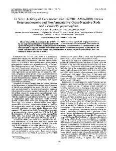 and Legionella pneumophila - Antimicrobial Agents and Chemotherapy