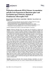 and Pyrrolnitrin (prn-) - MDPI