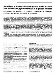 and sulfadoxine/pyrimethamine in Nigerian children - NCBI